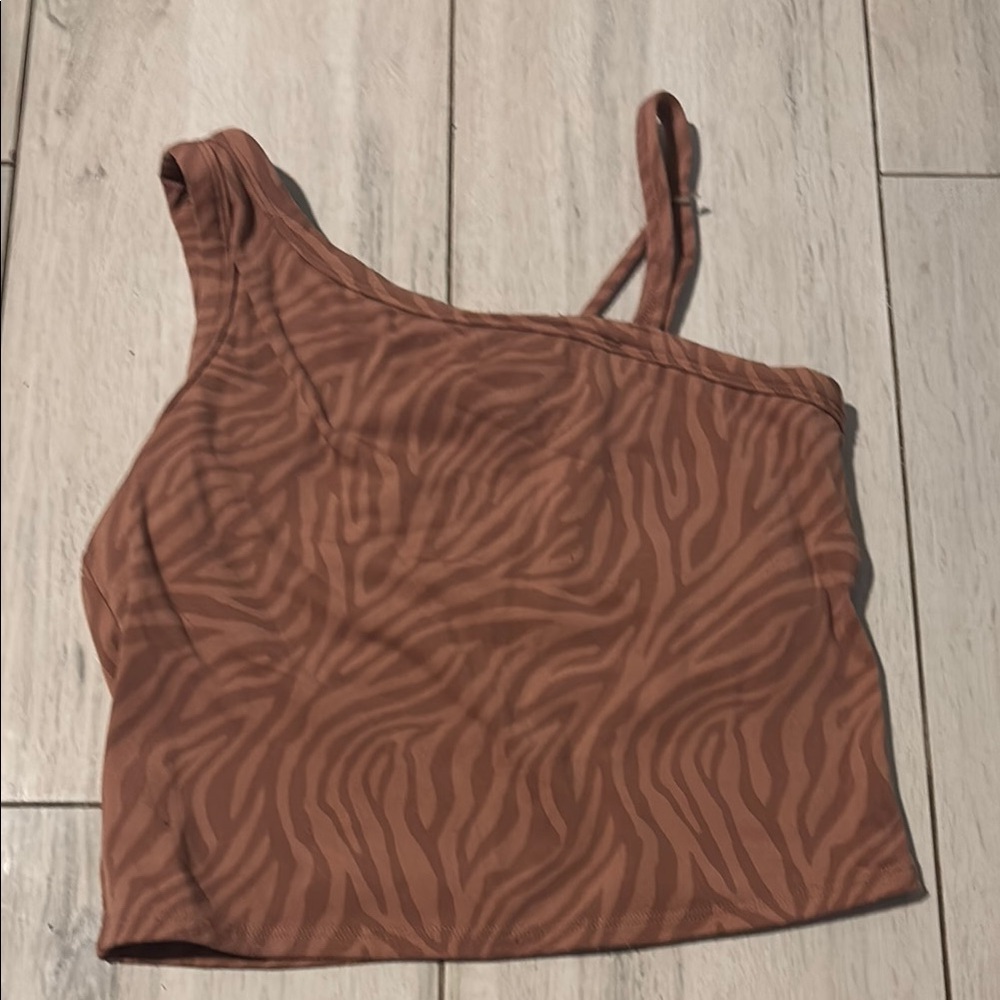 Brown Zebra Print Women's Top